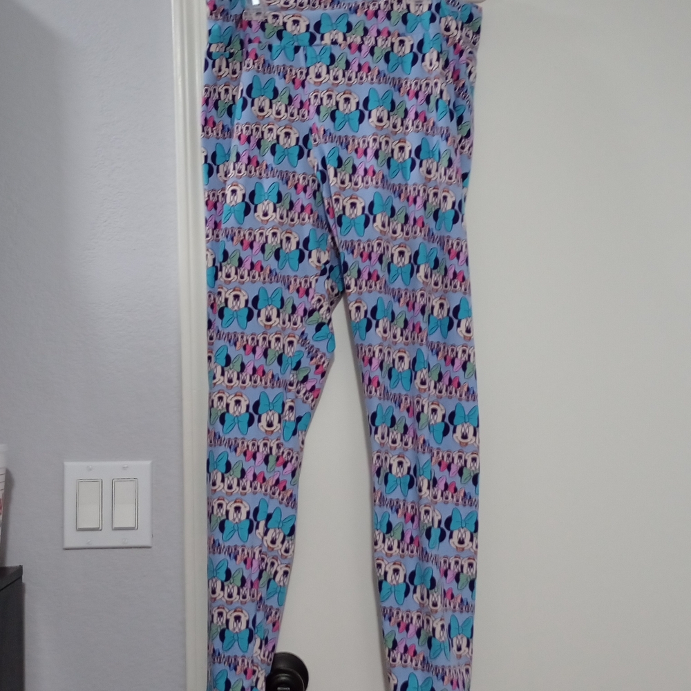 Disney Womens Minnie Mouse Leggings - Blue and Pink - Picture 2 of 5